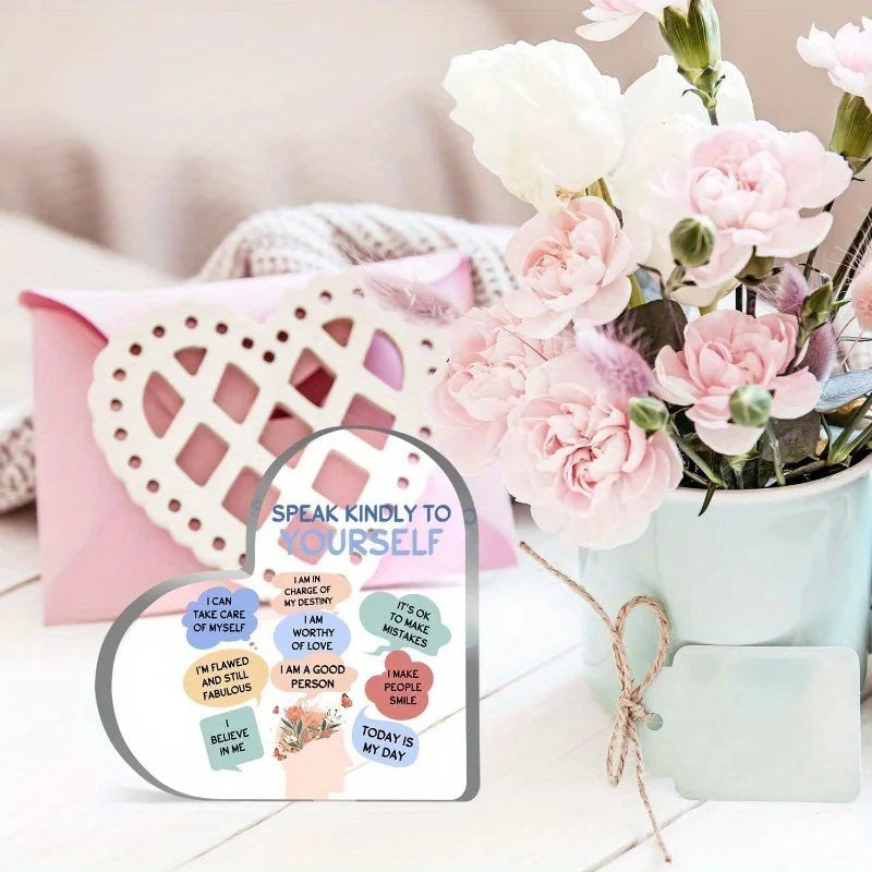 Affirmation Reminders Heart Sign - Luna & Thyme