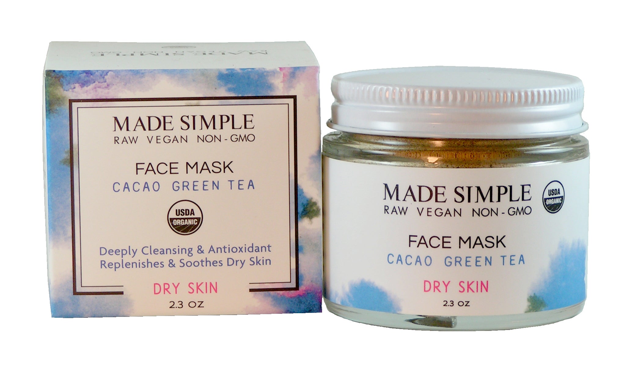 Cacao & Green Tea Face Mask for Dry Skin - Luna & Thyme