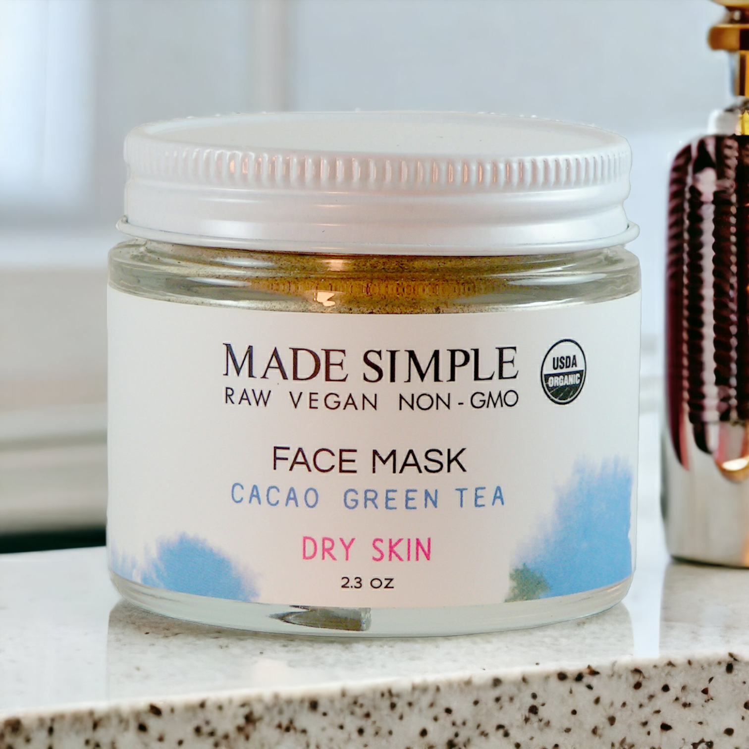 Cacao & Green Tea Face Mask for Dry Skin - Luna & Thyme